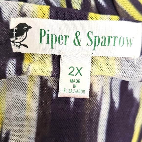 Piper & Sparrow Womens Plus Slouch Neck Long Sleeve Geometric Print Top Size 2X - Picture 8 of 9